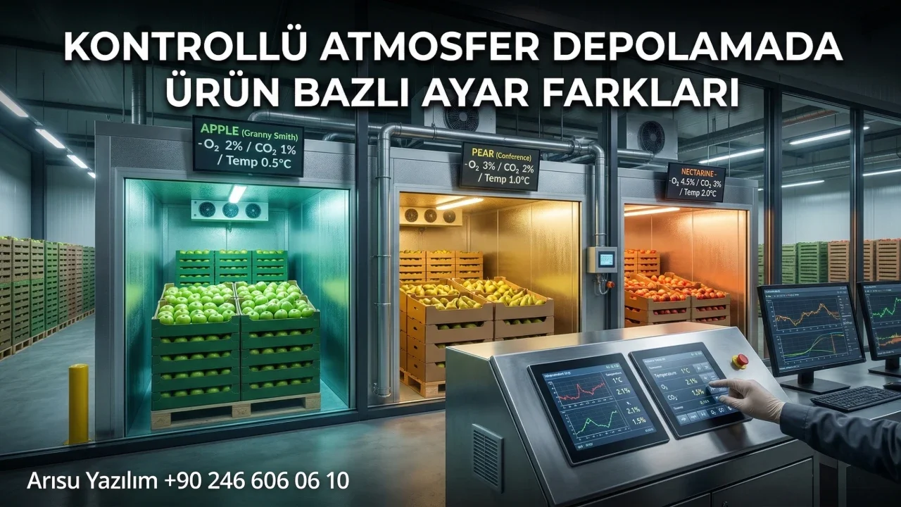 Kontrollü Atmosfer Depolamada Ürün Bazlı Ayar Farkları (Elma, Armut, Kivi)