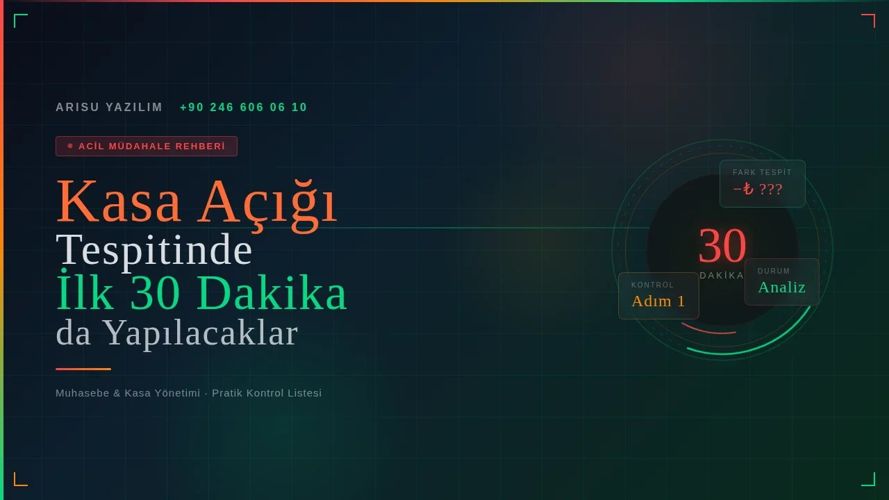 Kasa Açığı Tespitinde İlk 30 Dakikada Yapılacaklar