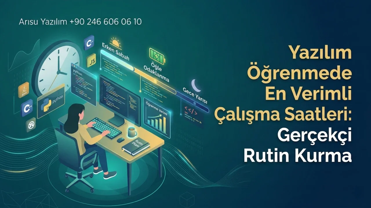 Yazılım Öğrenmede En Verimli Çalışma Saatleri: Gerçekçi Rutin Kurma