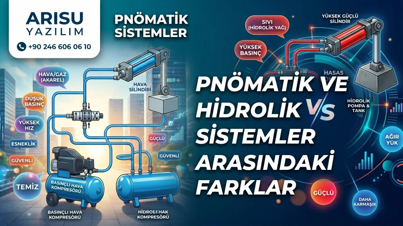 Pnömatik ve Hidrolik Sistemler Arasındaki Farklar