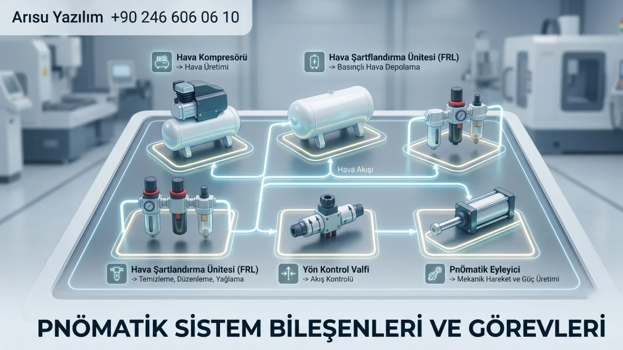 Pnömatik Sistem Bileşenleri ve Görevleri