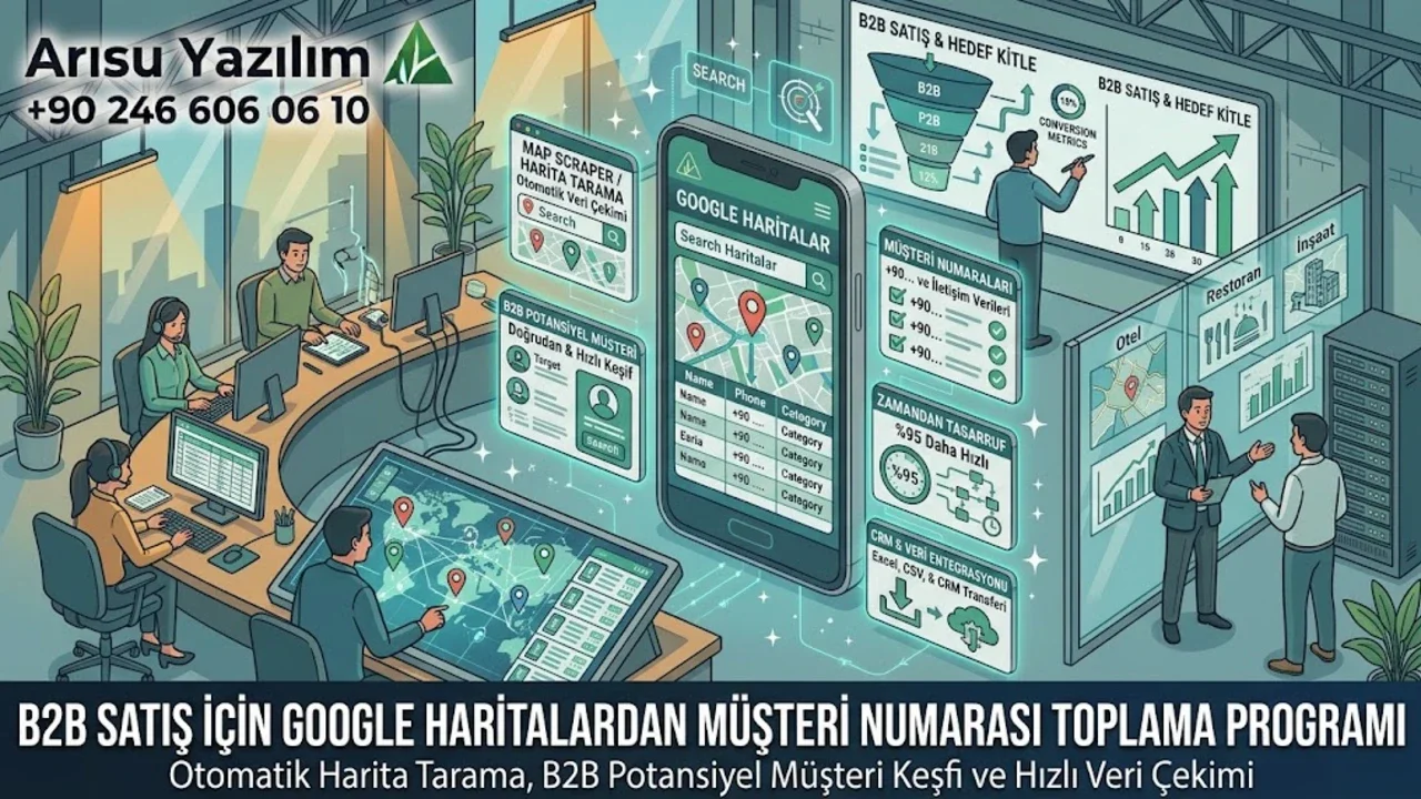B2B Satış İçin Google Haritalardan Müşteri Numarası Toplama Programı